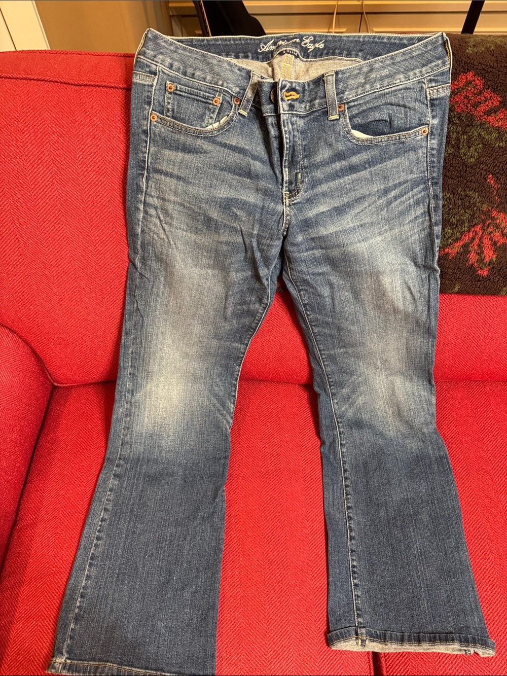 American Eagle Stretch Denim Jeans - Blue, Boyfriend Fit